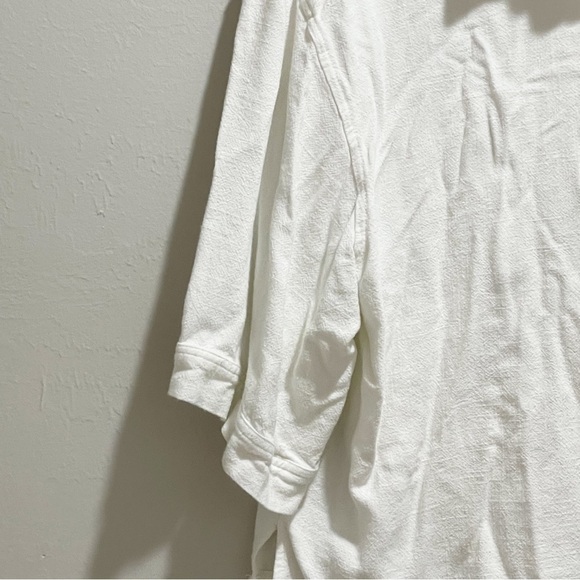 GENTLE FAWN Women’s Ivory BYRON Top In Linen One Pocket Boxy Button Sleeve Sz L - Picture 9 of 9